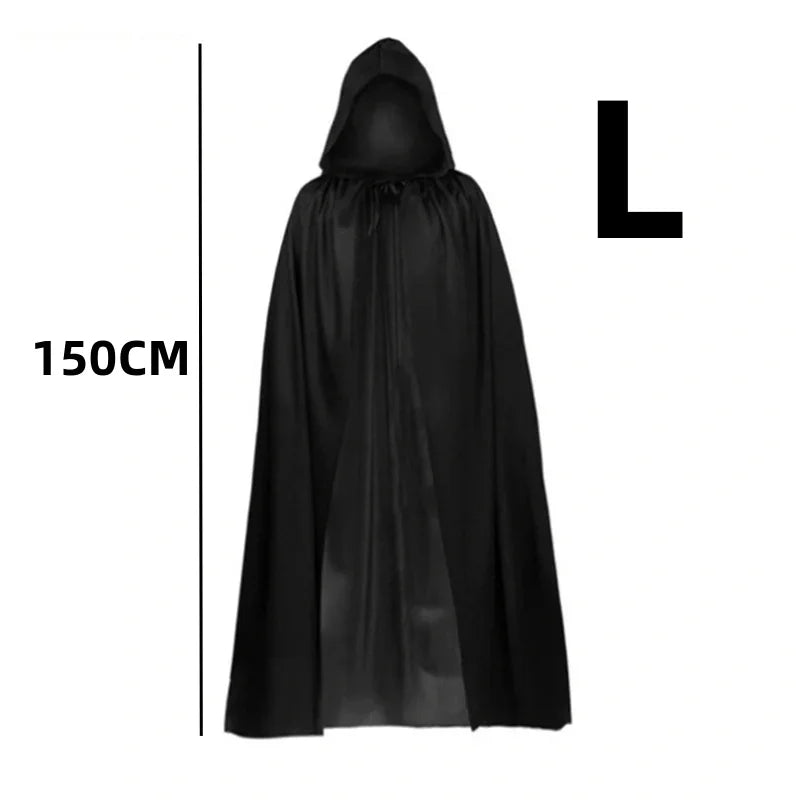 Deguisement halloween - Cape Noire Ă  Capuche Longue