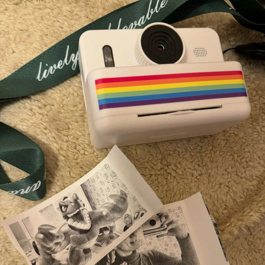 Appareil photo enfant à impression instantanée Arc-en-Ciel blanc