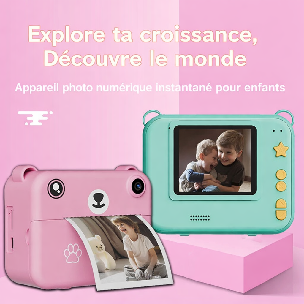 appareil photo enfant duo bleu rose